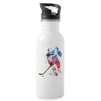Joueur de hockey sportif - Gourde avec paille intégrée - blanc - Droite