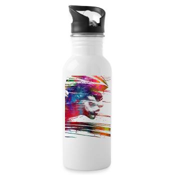 Sport cycling art - Water bottle with straw - white - Right