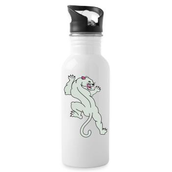 panther 02 - Trinkflasche mit integriertem Trinkhalm - Weiß - Rechts