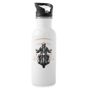 Chopper Riders - fueled by freedom Motorradfahrer - Trinkflasche mit integriertem Trinkhalm - Weiß - Rechts
