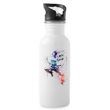 Taekwondo sport art #sport #taekwondo - Water bottle with straw - white - Right