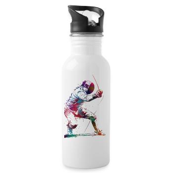 Fechten Sport Kunst #fencing #sport - Trinkflasche mit integriertem Trinkhalm - Weiß - Rechts