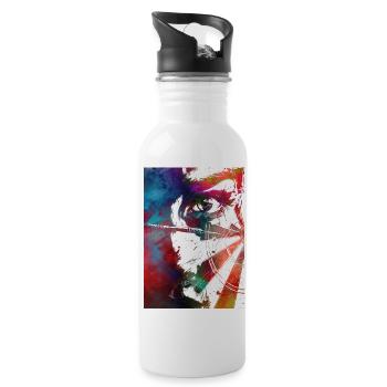 Darts sport art #darts #sport - Water bottle with straw - white - Right
