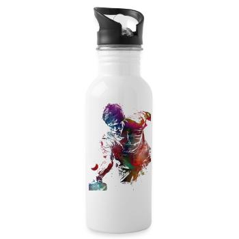 Tischtennissport #pingpong #tabletennis - Trinkflasche mit integriertem Trinkhalm - Weiß - Rechts
