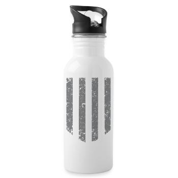 Stripe Background - Grey - Water bottle with straw - white - Right
