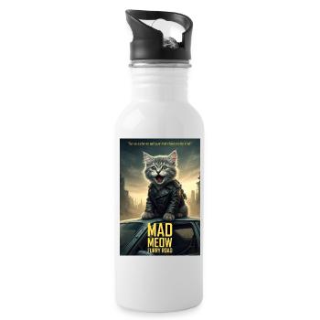 Affiche de film drôle - Mad Meow : Furry Road - Gourde avec paille intégrée - blanc - Droite