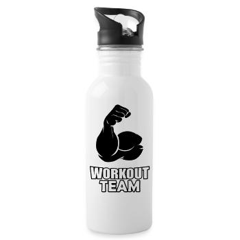 Workout Team - Water bottle with straw - white - Right