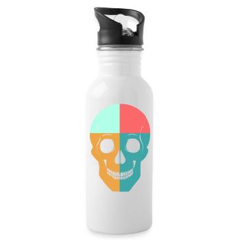 Quadricolor Skull - Water bottle with straw - white - Right