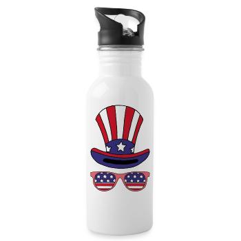 Das ist Amerika! - Trinkflasche mit integriertem Trinkhalm - Weiß - Rechts