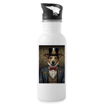 Australian Shepherd Dog Aristocrat Costume - Water bottle with straw - white - Right