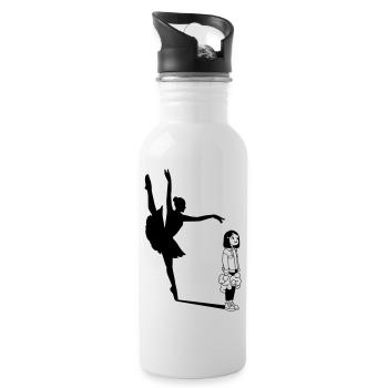 Ballett / Ballett-Tänzerin / Ballerina - Trinkflasche mit integriertem Trinkhalm - Weiß - Rechts