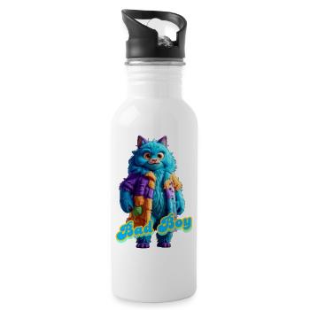 Monster 17 - Trinkflasche mit integriertem Trinkhalm - Weiß - Rechts