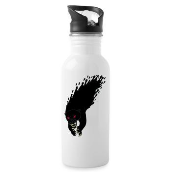 Panthère noire liquide - Gourde avec paille intégrée - blanc - Droite