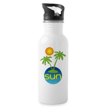 Sun in paradise - Water bottle with straw - white - Right