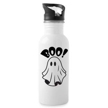 Adorable Ghost Halloween | BOO for Horror Night - Water bottle with straw - white - Right