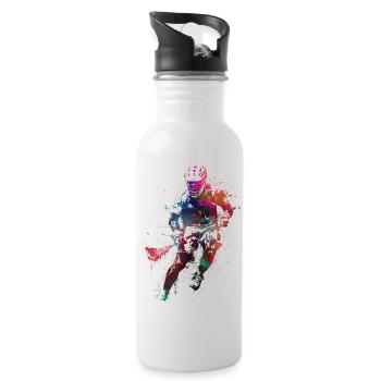 L’art du sport de crosse #lacrosse #sport - Gourde avec paille intégrée - blanc - Droite