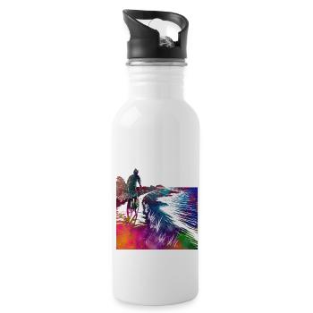 Cycling Bike sport article #cycling #sport #biking - Water bottle with straw - white - Right