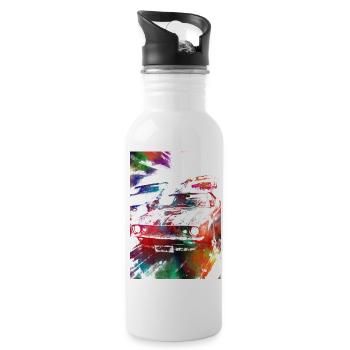 Voitures de course #racing #sport - Gourde avec paille intégrée - blanc - Droite