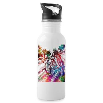 Cycling #cycling #sport #bike - Water bottle with straw - white - Right