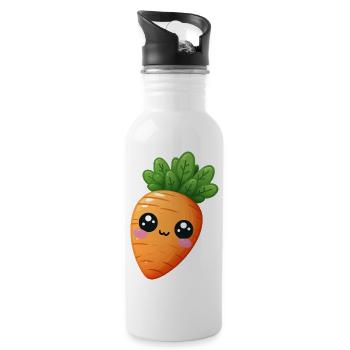 Kawaii Carrot - Water bottle with straw - white - Right