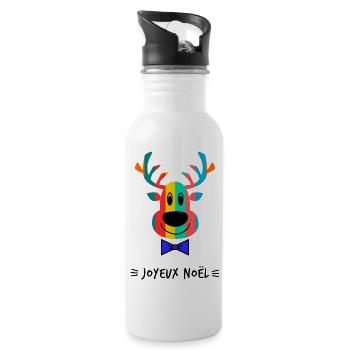 WEIHNACHTEN. FROHE WEIHNACHTEN. FROHE WEIHNACHTEN. WEIHNACHTSMANN - Trinkflasche mit integriertem Trinkhalm - Weiß - Rechts