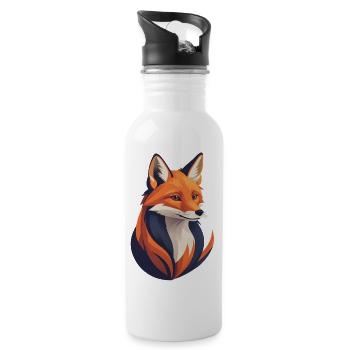 Fuchs - Trinkflasche mit integriertem Trinkhalm - Weiß - Rechts