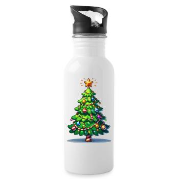Fir tree - Water bottle with straw - white - Right