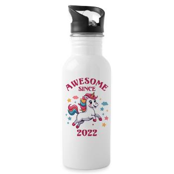 Greatsince 2022 - Licorne d’anniversaire d’enfants - Gourde avec paille intégrée - blanc - Droite