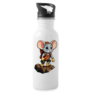 Mice Mountaineer / Hiking Mouse - Water bottle with straw - white - Right