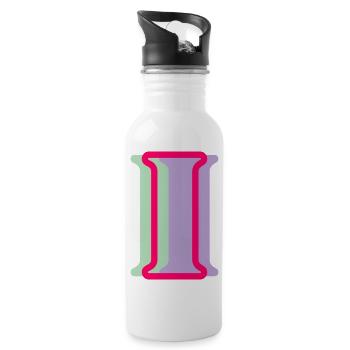 Multicoloured letter i - Water bottle with straw - white - Right