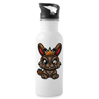 Couronne de dessin animé de lapin - Gourde avec paille intégrée - blanc - Droite