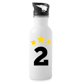 2 ans étoile - cadeau de 2 e anniversaire - Gourde avec paille intégrée - blanc - Droite