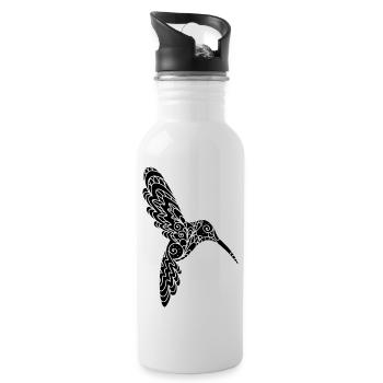 Magischer Kolibri - Trinkflasche mit integriertem Trinkhalm - Weiß - Rechts