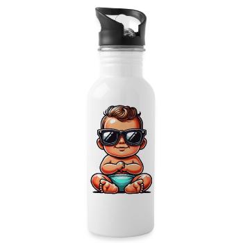 baby boy - Water bottle with straw - white - Right