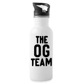 Das OG-Team - Trinkflasche mit integriertem Trinkhalm - Weiß - Rechts