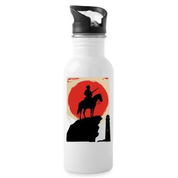 Abrek - Trinkflasche mit integriertem Trinkhalm - Weiß - Rechts