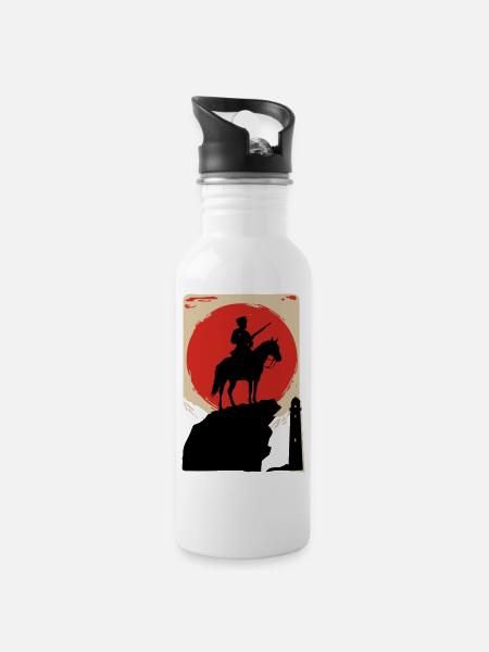 Abrek - Trinkflasche mit integriertem Trinkhalm - Weiß