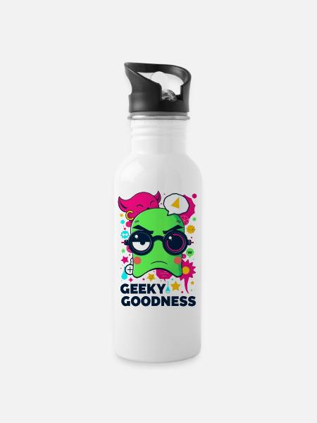 Geeky Goodness - Gourde avec paille intégrée - blanc