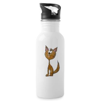 Alles ist gut! - Trinkflasche mit integriertem Trinkhalm - Weiß - Rechts