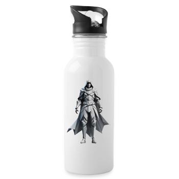 Assassin - Low Poly Videogame Design - Water bottle with straw - white - Right