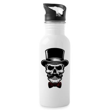 Groom Skull Skeleton - Water bottle with straw - white - Right