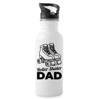 Roller skater dad - Water bottle with straw - white - Right