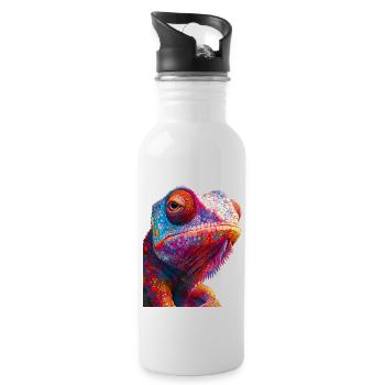 Chameleon - Water bottle with straw - white - Right