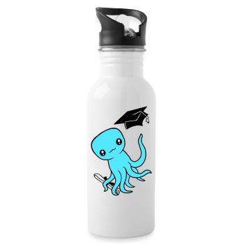 Octopus High School Graduation Passed College - Gourde avec paille intégrée - blanc - Droite