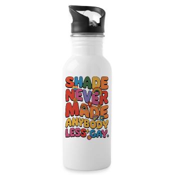 LGBTQ - Shade hat noch nie jemanden weniger schwul gemacht - Trinkflasche mit integriertem Trinkhalm - Weiß - Rechts