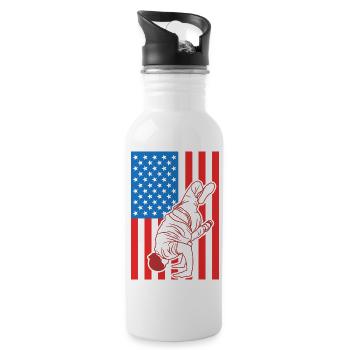 Breakdance USA Flag - Water bottle with straw - white - Right