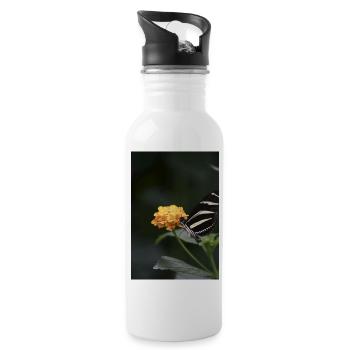Butterfly - Trinkflasche mit integriertem Trinkhalm - Weiß - Rechts