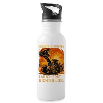 Radlader - Trinkflasche mit integriertem Trinkhalm - Weiß - Rechts