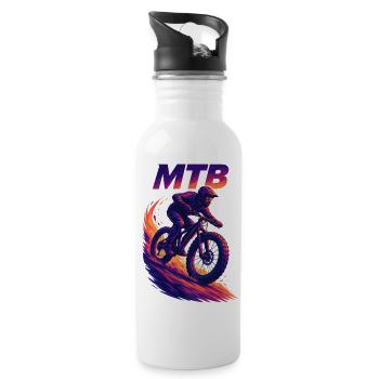 MTB Mountain Biking Fatbike Cruising Gift - Water bottle with straw - white - Right