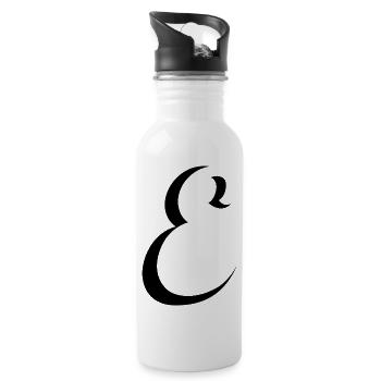 Letter E, name, the letter E - Water bottle with straw - white - Right
